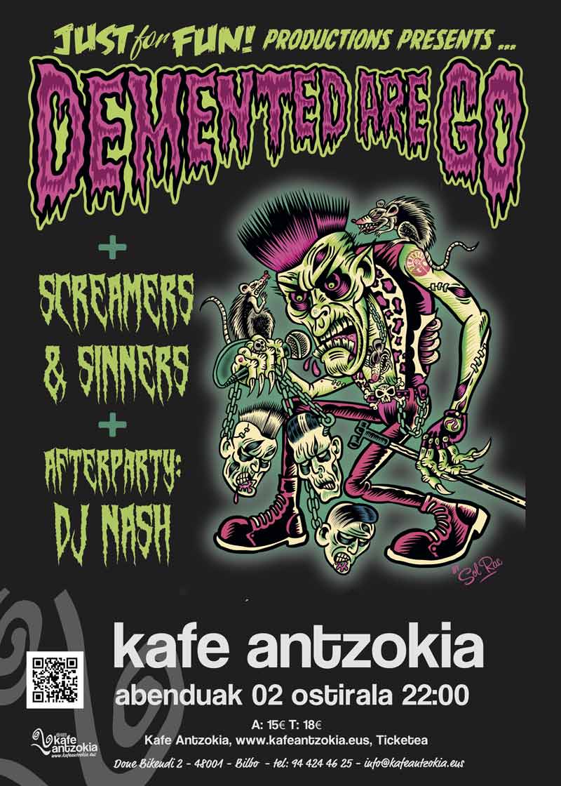demented-are-go-screamers-sinners-kafe-antzokia-poster